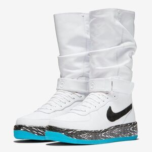 NIKE 7 Womens AF1 Air Force 1 upstep warrior n7 sneaker boot White Teal